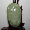 2.8"China Certified Nature Hetian Nephrite Jade Fortune Toad and Bat Pendants view 1