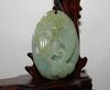 2"China Certified Nature Hetian Nephrite Jade Lucky Butterfly and Lotus Necklace Pendants view 2