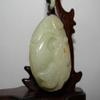 2.2"China Certified Nature Hetian Nephrite Jade Fortune Fish and Lotus Pendants view 2