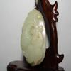 2.2"China Certified Nature Hetian Nephrite Jade Fortune Fish and Lotus Pendants view 3