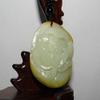 1.8"China Certified Nature Hetian Nephrite Jade Lucky Flower Necklace Pendants view 2