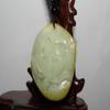 1.8"China Certified Nature Hetian Nephrite Jade Lucky Flower Necklace Pendants view 3