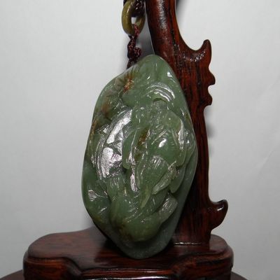 2.4"China Certified Nature Hetian Nephrite Rough Jade Wealth Pixiu Pendants