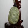 2"China Certified Nature Hetian Nephrite Jade Fortune Fish and Bat Pendants view 3