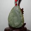 3"China Certified Nature Hetian Nephrite Jade Fortune Fish and Bat Pendants view 1