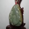 3"China Certified Nature Hetian Nephrite Jade Fortune Fish and Bat Pendants view 3