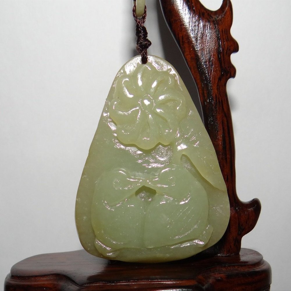 2"China Certified Nature Hetian Nephrite Jade Lucky Mandarin Duck Pendants