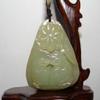 2"China Certified Nature Hetian Nephrite Jade Lucky Mandarin Duck Pendants view 1