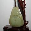 2"China Certified Nature Hetian Nephrite Jade Lucky Mandarin Duck Pendants view 3