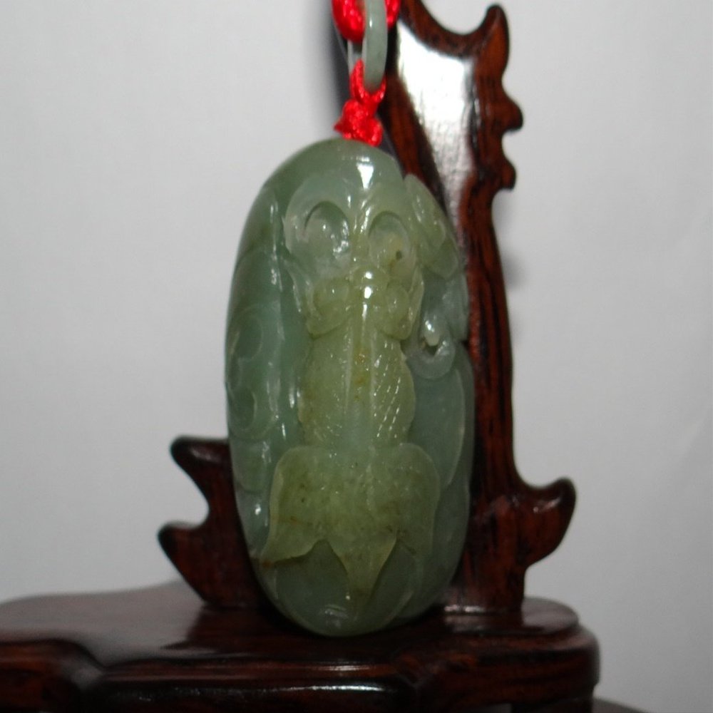 2"China Certified Nature Hetian Nephrite Jade Fortune Fish Pendants