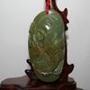 2.5"China Certified Nature Hetian Nephrite Jade Wealth Fish and Lotus Pendants view 1