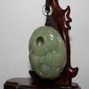 1.8"China Certified Nature Hetian Nephrite Jade Wealth Fish and Basket Pendants view 3