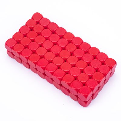 22MM Rounded Blank Six Sided Dice Lianshi Teaching Created Sesources Game Teaching Plastic Cubes Four Colors Choosable (100Pcs, Red)