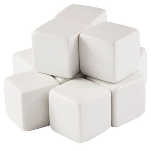 10/100Pcs 14MM Square Blank Six Sided Dice Teaching Created Sesources Game Teaching Plastic Cubes White Yellow Red