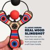 Mighty Fun! - Mischief Maker Wooden Slingshot - Classic Series - Real Wood Slingshot for Kids, 4 Soft Foam Balls and Storage Bag - Ages 4+ (red) view 3