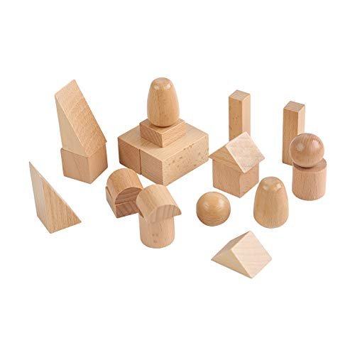 Adena Montessori 3D Geometry Miniature Set in Mystery Bag - Montessori Wooden Materials Kids Toys