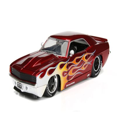 Jada Big Time Muscle 1:24 1969 Chevy Camaro Die-Cast Car, Toys for Kids and Adults(Candy Red)