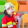 Relaxdays Fireman Helmet Kids, Adjustable, Flip Down Visor, Neck Cloth, Fire, H x W x D: 24.5 x 22.5 x 28 cm, Yellow view 2