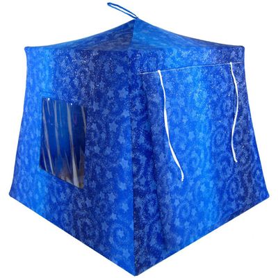 Toy Pop Up Play Fabric House, 2 Sleeping Bags, Royal Blue, Star Print for Dolls, Stuffed Animals, Action Figures