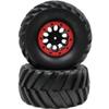 hobbysoul 4pcs RC 2.2 Tires Wide 60mm Tyres Height 130mm/5.12inch & Plastic 2.2 Beadlock Wheels Rims Hex 12mm Fit for RC 1/10 Monster Truck Tractor Mud Crawler Badland Terrain,(4-Pack) view 2