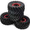 hobbysoul 4pcs RC 2.2 Tires Wide 60mm Tyres Height 130mm/5.12inch & Plastic 2.2 Beadlock Wheels Rims Hex 12mm Fit for RC 1/10 Monster Truck Tractor Mud Crawler Badland Terrain,(4-Pack) view 4
