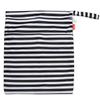 Damero Travel Wet and Dry Bag with Handle for Cloth Diaper, Pumping Parts, Clothes, Swimsuit and More, Easy to Grab and Go (Large, Black Strips) view 2