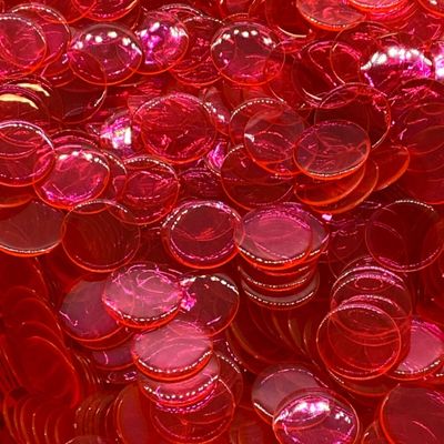 MR CHIPS Plastic Bingo Chips for Games 500 Count Bag - Solid and Transparent Colors Counting Hot Pink 3/4 Inch