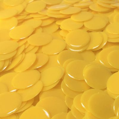 MR CHIPS Plastic Bingo Chips for Games 500 Count Bag - Solid and Transparent Colors Counting Yellow 3/4 Inch