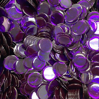 MR CHIPS Plastic Bingo Chips for Games 500 Count Bag - Solid and Transparent Colors Counting Purple 3/4 Inch