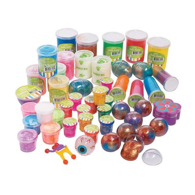Putty & Slime Assortment | 50 Count | Favors, Giveaways, Rewards, Gifts, Takeaways, Kid's Birthday, Themed Party, Halloween, Classroom, Carnival