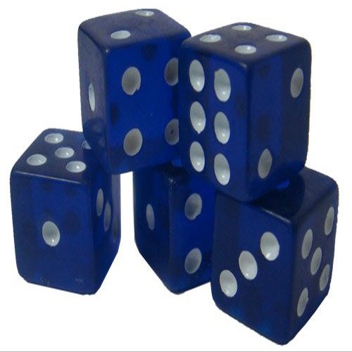 Set of 10 Translucent 16mm Casino/Game Dice - Great for Most Games! (BLUE)