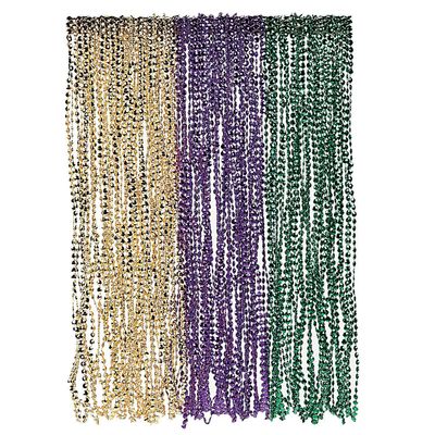 Fun Express Bulk Mardi Gras Bead Necklaces (set of 144 in purple, gold and green) Party and Parade Supplies