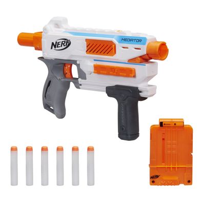 Nerf Modulus Mediator Blaster -- Fires 6 Darts in a Row, Pump Action, Slam Fire, Includes 6-Dart Clip and 6 Official Nerf Elite Darts (Amazon Exclusive)