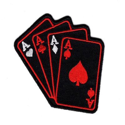 4 Aces Poker Playing Card Spade Dead Mans Hand Iron on Patch (MTUA)