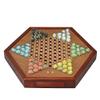 2.5" Wood Board Games Set Chinese Checkers Game with Glass Marbles Hexagon Board Games for Family view 1