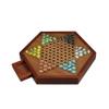 2.5" Wood Board Games Set Chinese Checkers Game with Glass Marbles Hexagon Board Games for Family view 2