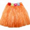 1 Set 40cm Kids Party Hawaii Dress Hula Grass Skirt - Double Layer Thickened HawaiiSkirt for Luau Party Decorations Supplies Orange view 3