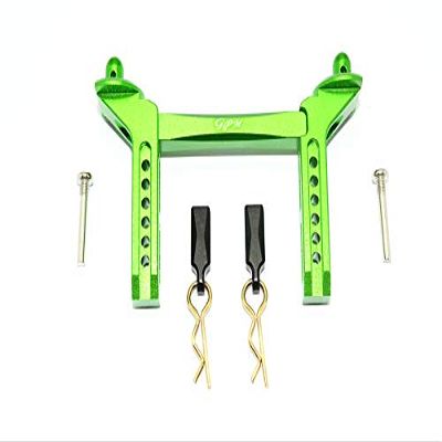 GPM For Traxxas TRX-4 Trail Defender Crawler/TRX-6 Merc-Benz G63 Upgrade Parts Aluminum Front Body Mount & Post - 1 Set Green