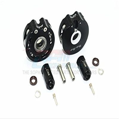 GPM For Traxxas TRX-4 Trail Defender Crawler/TRX-6 Merc-Benz G63 Upgrade Parts Aluminum Pendulum Wheel Knuckle Axle Weight + 21mm Hex Adapter - 1Pr Set Black