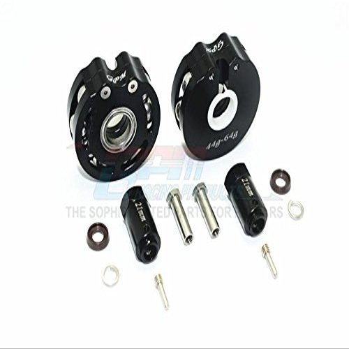 GPM For Traxxas TRX-4 Trail Defender Crawler/TRX-6 Merc-Benz G63 Upgrade Parts Aluminum Pendulum Wheel Knuckle Axle Weight + 21mm Hex Adapter - 1Pr Set Black