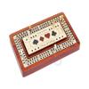 House of Cribbage - 2 Track - Wooden Travel/Pocket Size Cribbage Board - 4 Inch - Inlaid in Bloodwood/Maple Wood with Storage Space for Cribbage Pegs - 60 Points - Non Continuous view 2