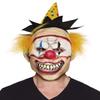 Boland 10134365 Latex Head Mask Freaky Clown with Hat and Hair, Multi-Coloured view 1