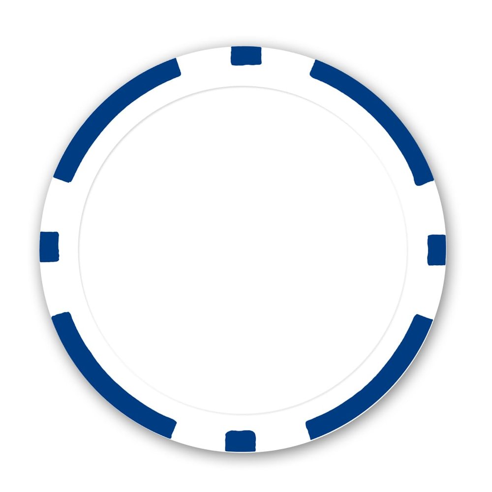 DA VINCI 100 11.5 Gram Blank 8 Stripe Poker Chips for Use with Custom Labels, Make Your Own Personalized Poker Set (Blue)