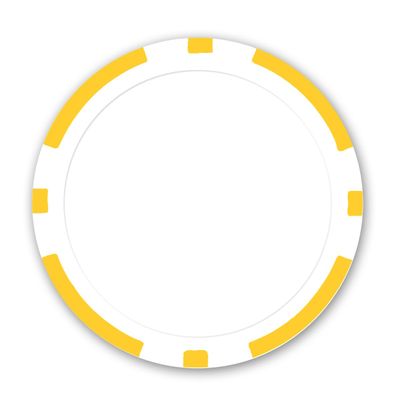 DA VINCI 100 11.5 Gram Blank 8 Stripe Poker Chips for Use with Custom Labels or Direct UV Print, Make Your Own Personalized Poker Set (Yellow)