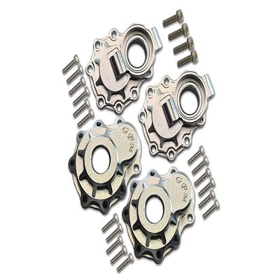 Aluminum Rear Knuckle Arm Inner Case with Outer Portal Cover for Traxxas TRX-4 (82056-4) / TRX-6 (88096-4) - 1Pr Set Silver