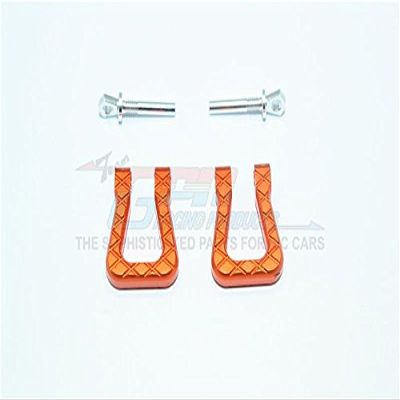 GPM For Traxxas TRX-4 Trail Defender Crawler Upgrade Parts Aluminum Front/Rear Bumper D-Rings - 1Pr Set Orange