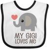 inktastic My Gigi Loves Me Grandchild Baby Bib White and Black 2ce4a view 1