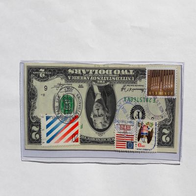 $2 Dollars with postage stamps Hanukkah
