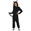 Amscan Stunning Black Cat Zipster Costume For Girls (Medium 8-10) - 1 Pc - Unique, Cute & Cozy - Perfect For Halloween & Cosplay view 1