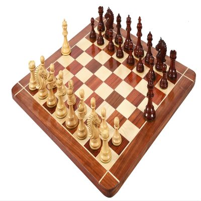 2016 Bridle Series Staunton Chess Set 4.2" King  Luxury Bud Rosewood & Boxwood Weighted Chess Pieces with Premium Wooden Board | Handcrafted Professional Chess Set for Collectors & Gifting